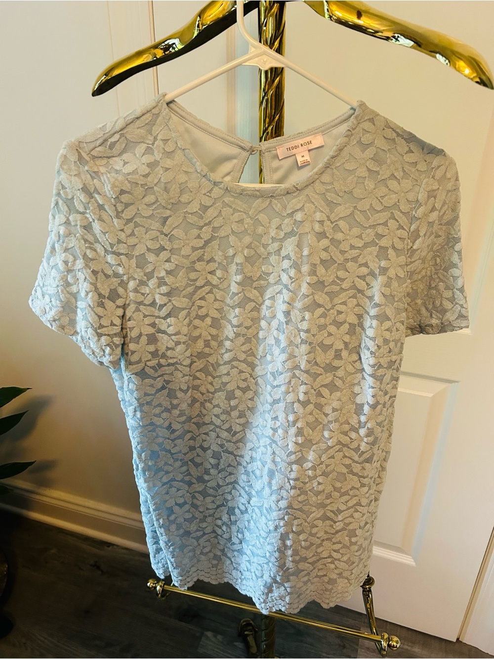 Teddi Rose Light Blue Floral Blouse